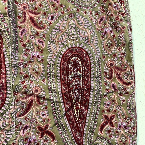Loft Corduroy Paisley Print Skirt in Burgundy and Brown New size 8 - Picture 8 of 13